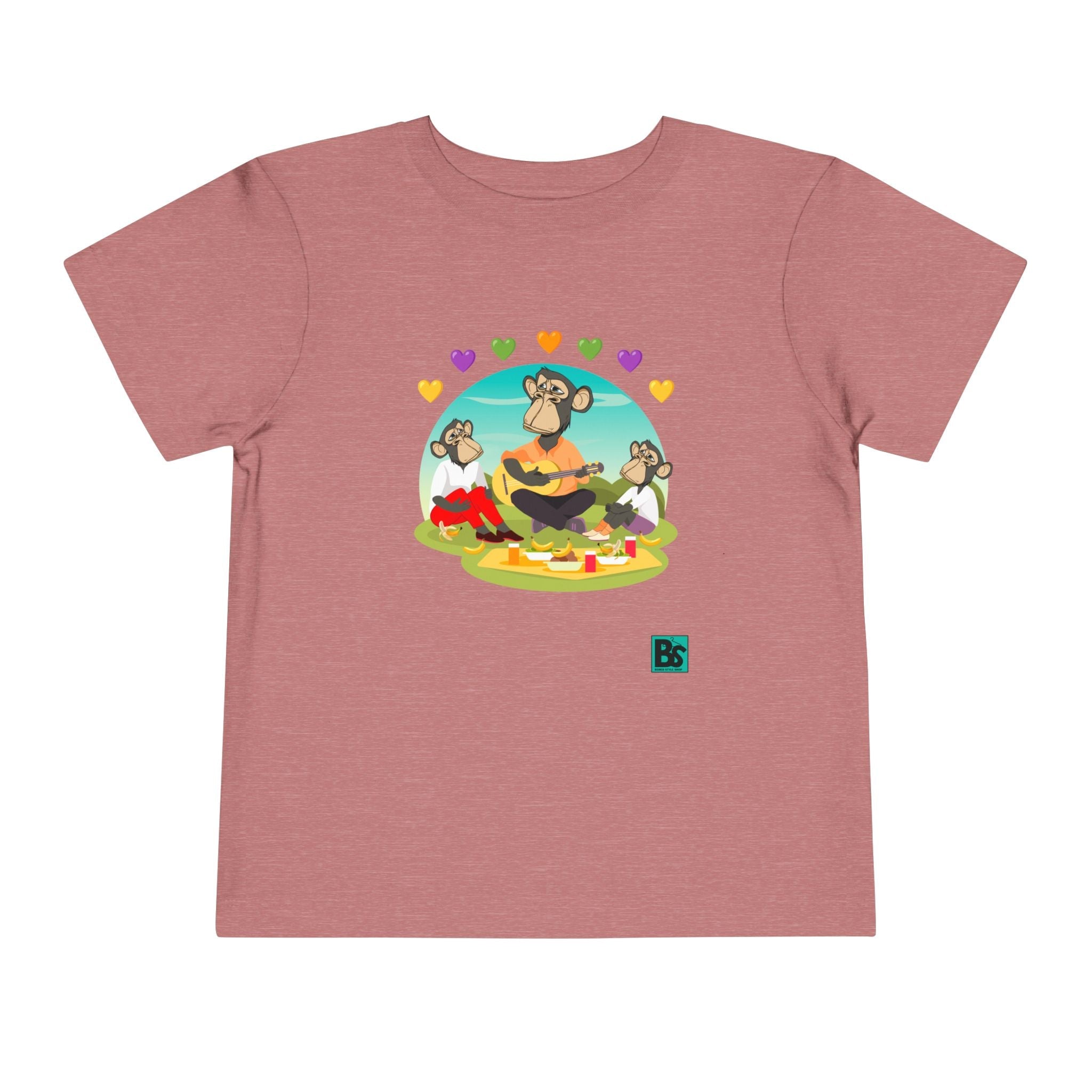 Toddler Tee - Bored Apes Family Picnic Shirt with Hearts