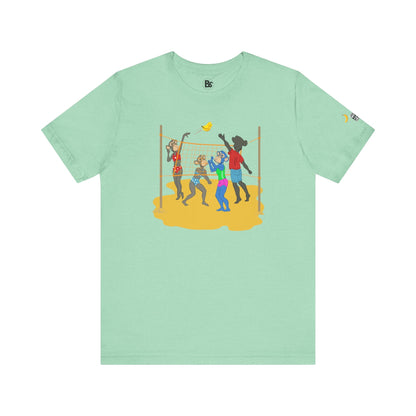 Volleyball Ape Family Unisex Tee - Summer Beach Theme