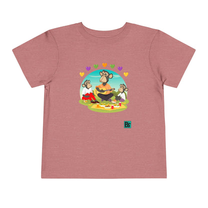 Toddler Tee - Bored Apes Family Picnic Shirt with Hearts