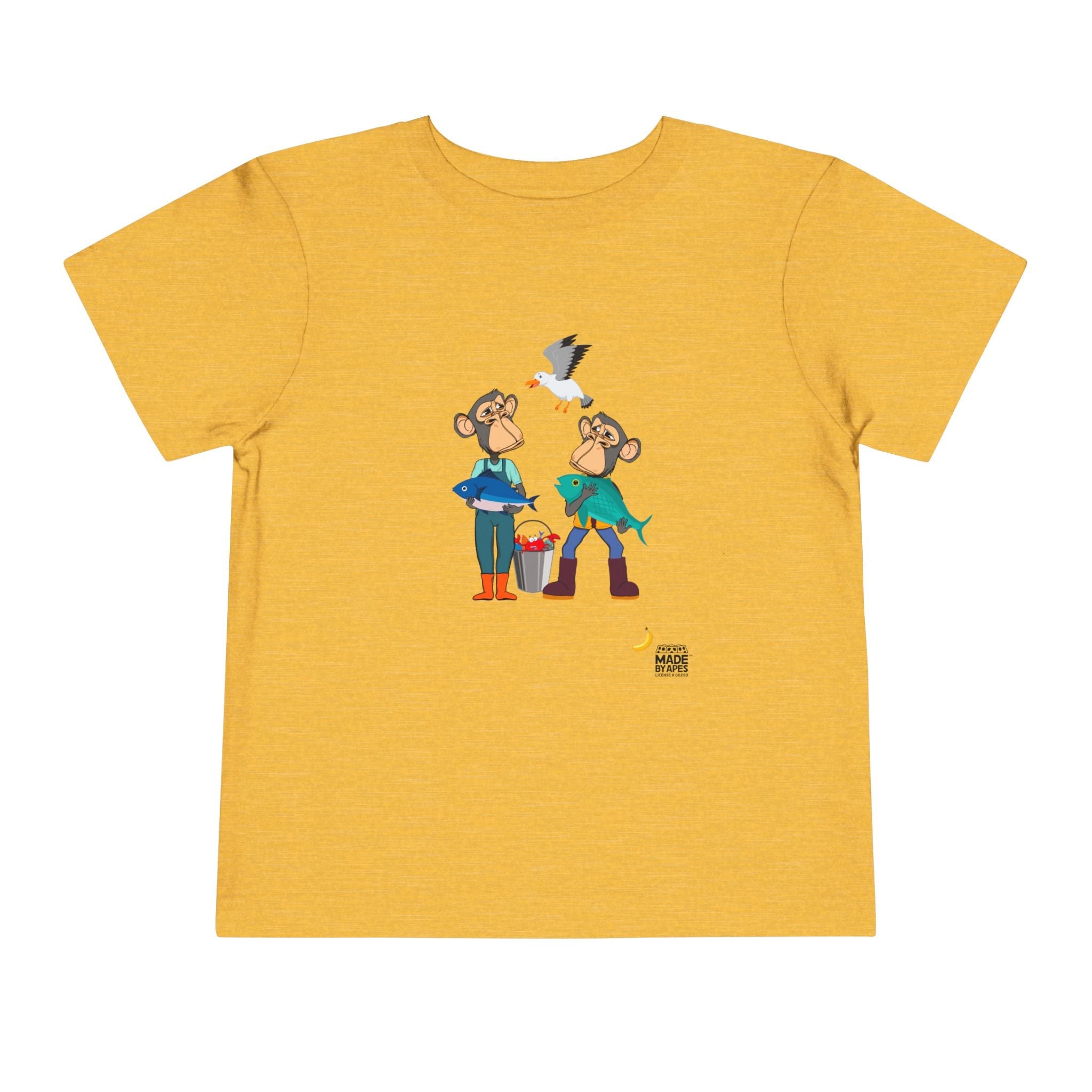 Toddler Short Sleeve Tee featuring Bored Ape fishermen with the day's catch