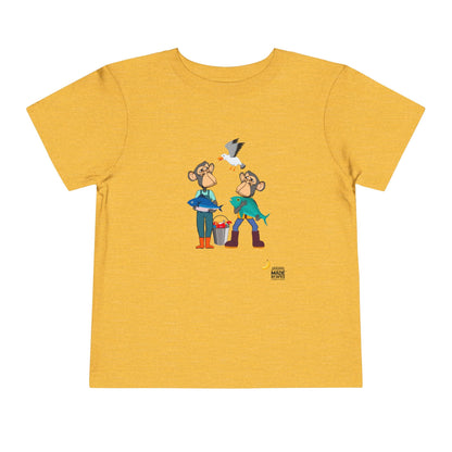 Toddler Short Sleeve Tee featuring Bored Ape fishermen with the day's catch