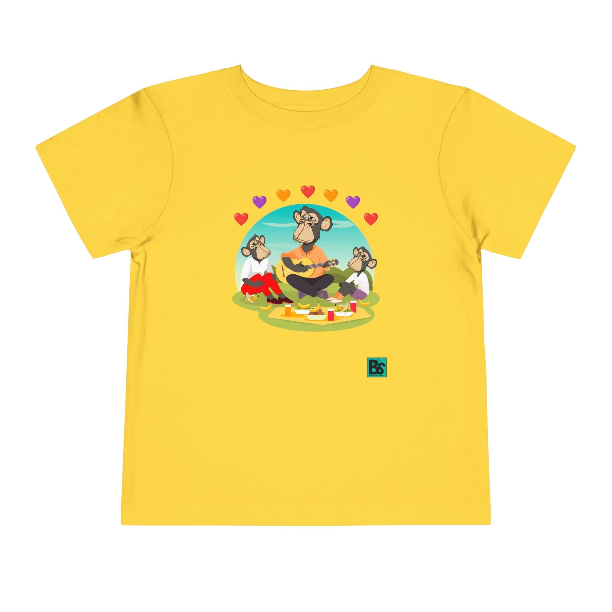 Toddler Tee - Bored Apes Family Picnic Shirt with Hearts