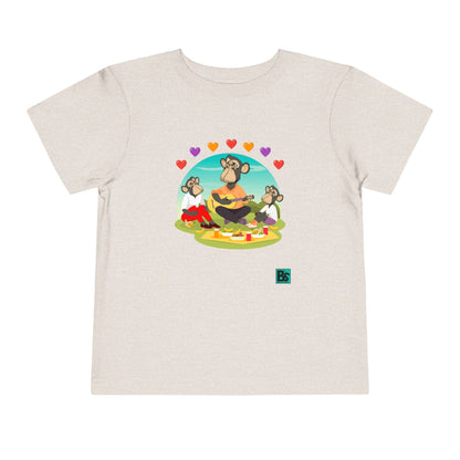 Toddler Tee - Bored Apes Family Picnic Shirt with Hearts