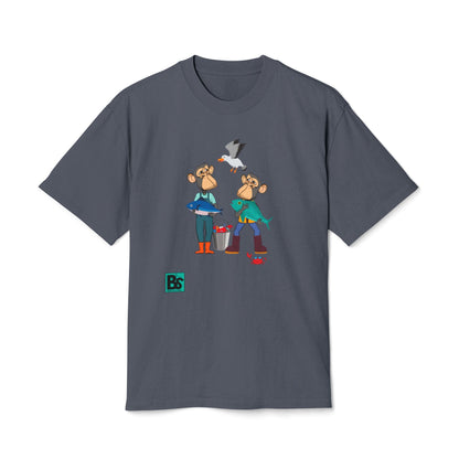 GONE FISHIN' / Oversized Heavy Cotton Faded Tee