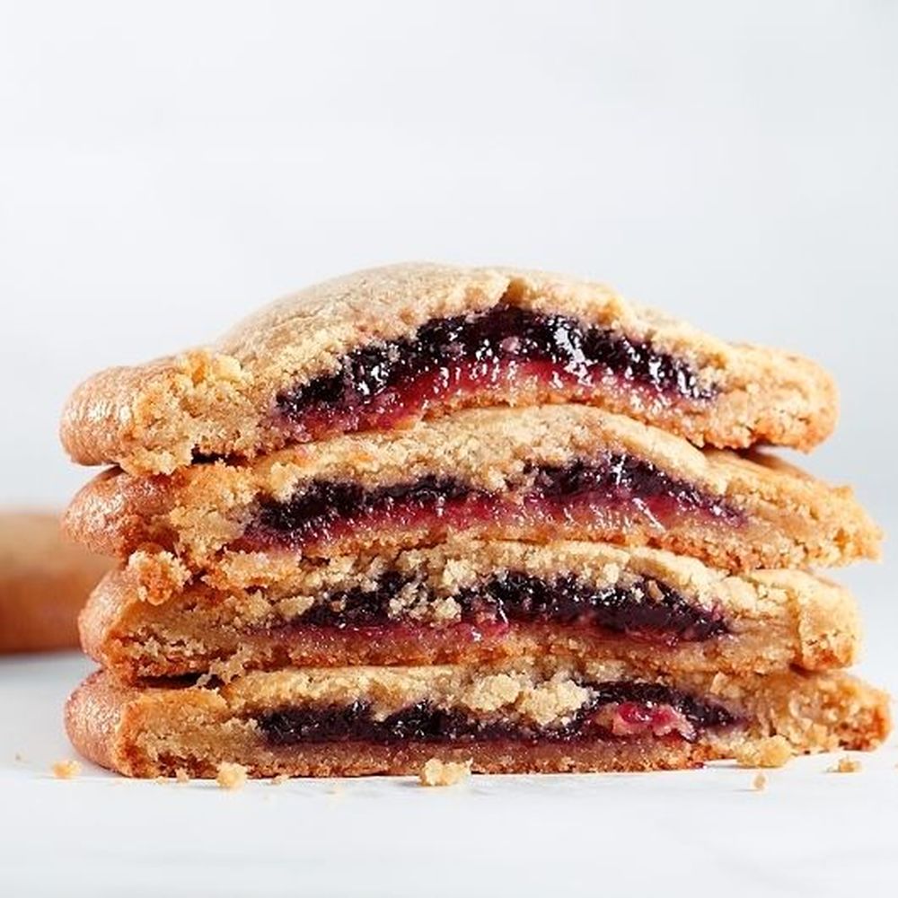 Koda Stuffed Peanut Butter and Jelly Cookies