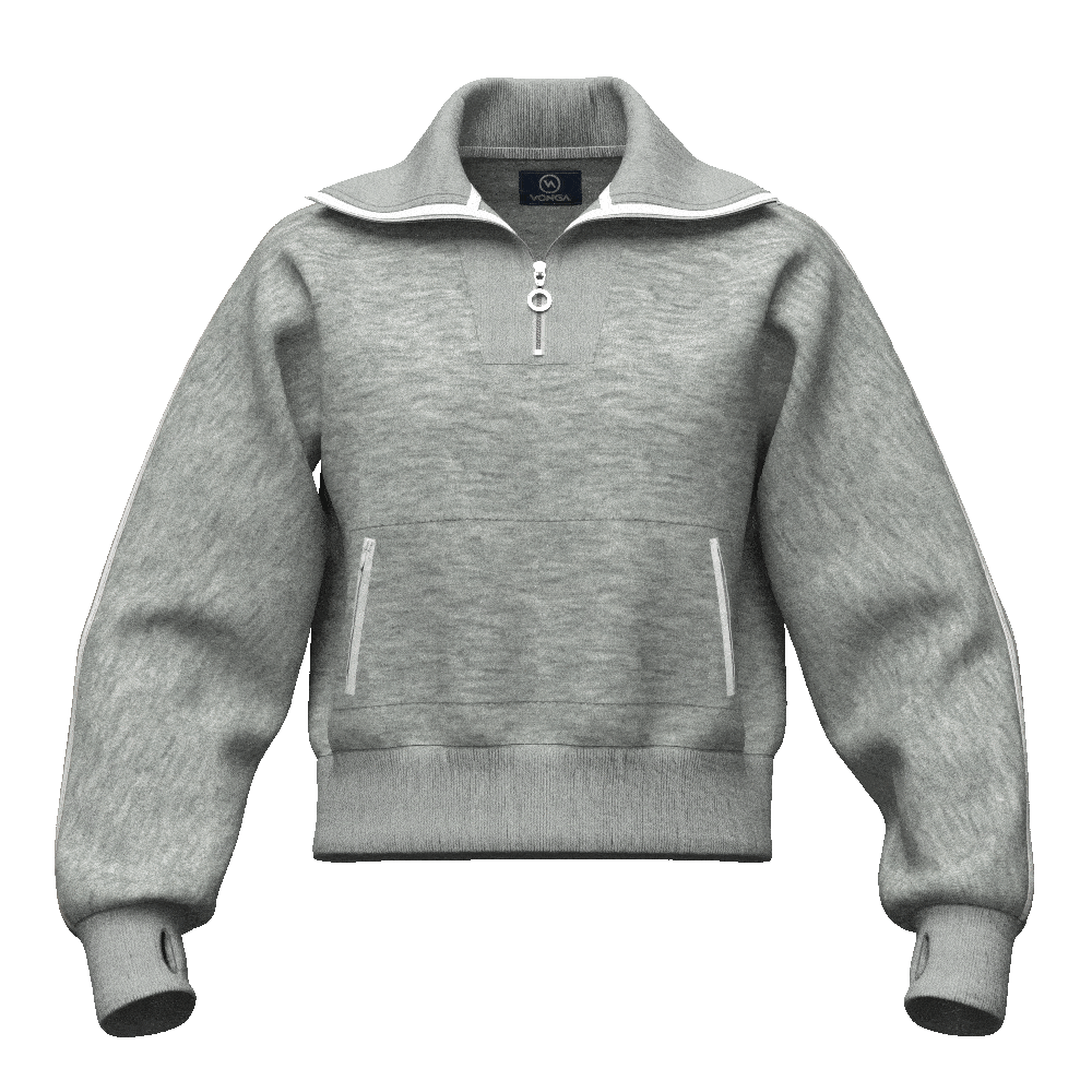 Vonga Women's Signature Quarter Zip Double Knit Pullover