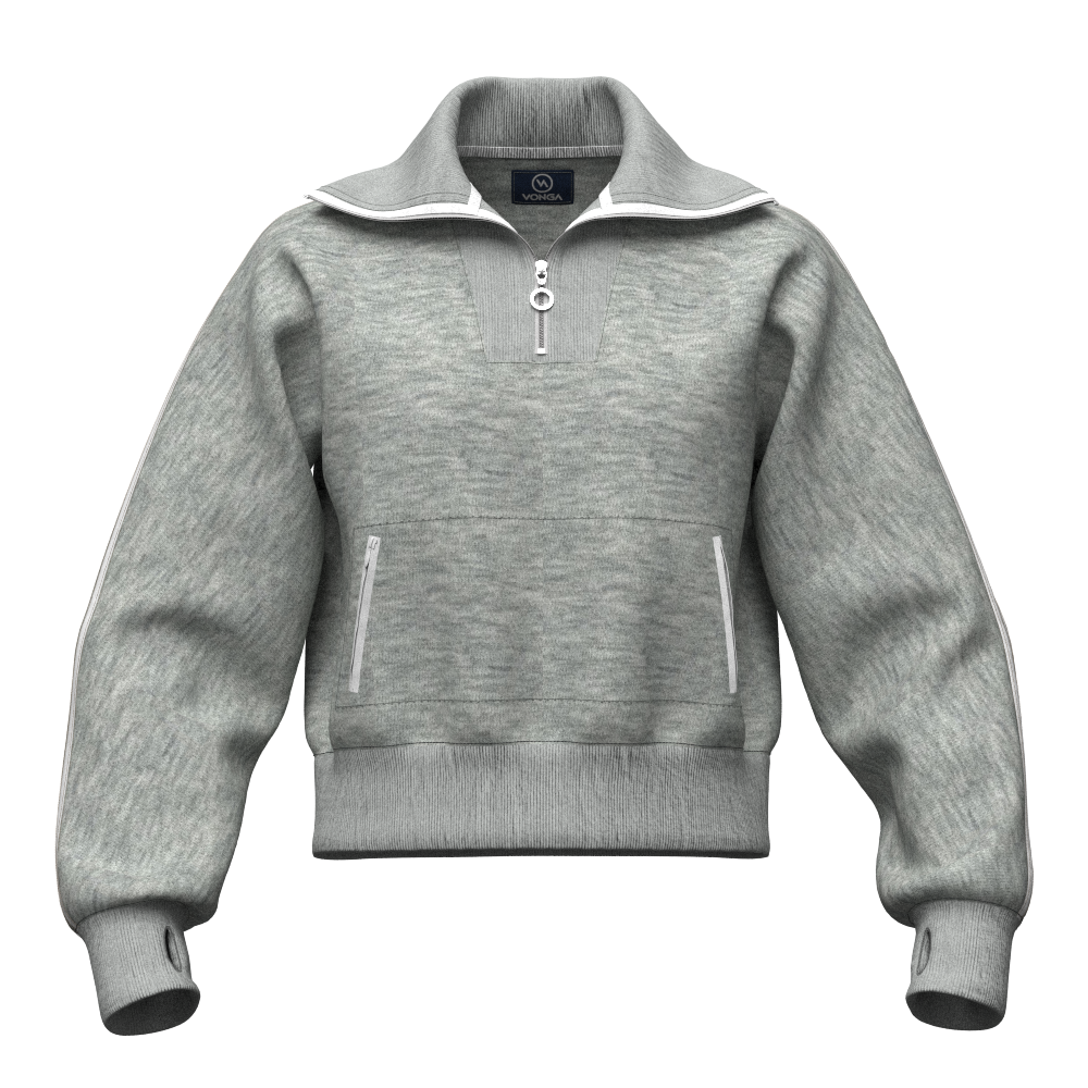 Vonga Women's Signature Quarter Zip Double Knit Pullover